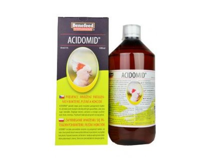 Acidomid E exoti 1l Přípravek s preventivními účinky proti množení bakteríí, plísní a kokcidií