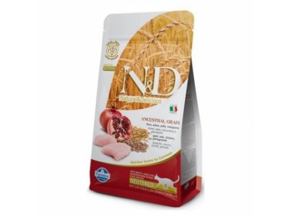 N&D LG CAT Neutered Chicken & Pomegranate 300g