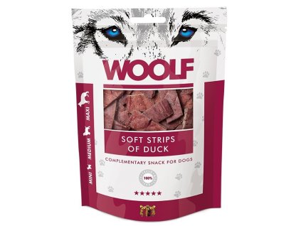 WOOLF pochoutka Soft Strips of Duck 100g
