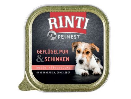 Rinti Dog Feinest vanička drůbež+šunka 150g