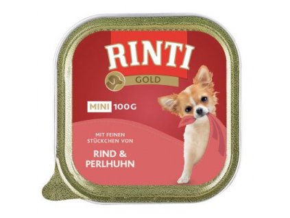 Rinti Dog Gold Mini vanička hovězí+perlička 100g