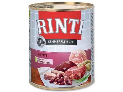 Rinti Dog Kennerfleisch konzerva kachní srdce 800g