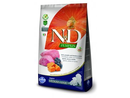 N&D Pumpkin DOG Puppy M/L Lamb & Blueberry 2,5kg