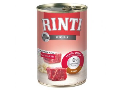 Rinti Dog Sensible konzerva hovězí+rýže 400g