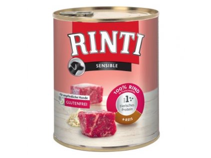 Rinti Dog Sensible konzerva hovězí+rýže 800g