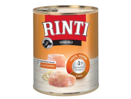 Rinti Dog Sensible konzerva kuře+rýže 800g