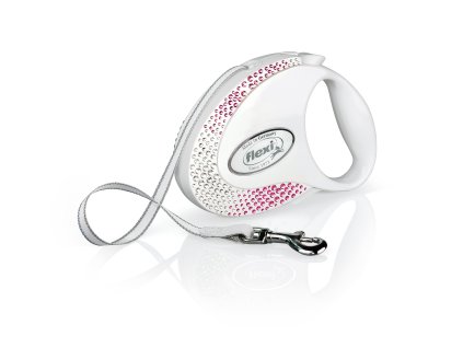 Flexi Vodítko Glam Composition M pásek 5m Pearl White