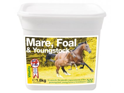 Mare, Foal and Youngstock, vitamíny a minerály pro březí klisny, hříbata a mladé koně, kyblík 1,8 kg