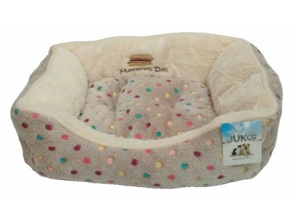 Pelíšek s puntíky Extra soft Bed šedá M 75 cm