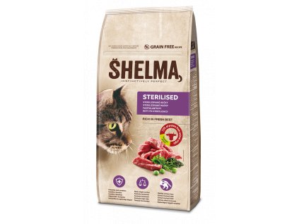 SHELMA Cat Sterilised Beef GF 8 kg