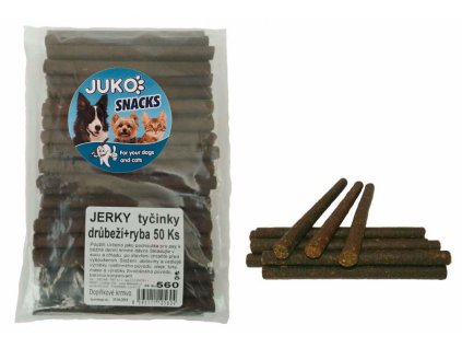 Jerky tyčinky Drůbeží & ryba JUKO Snacks (50 ks)