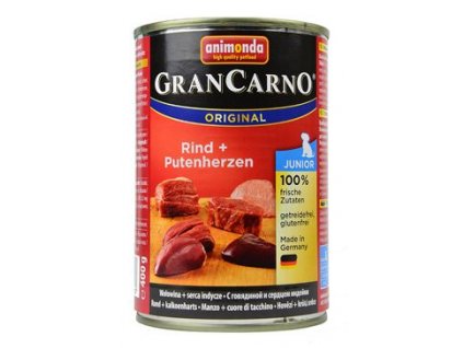 Animonda pes GRANCARNO konz. JUNIOR hov/krůt srdc 400g