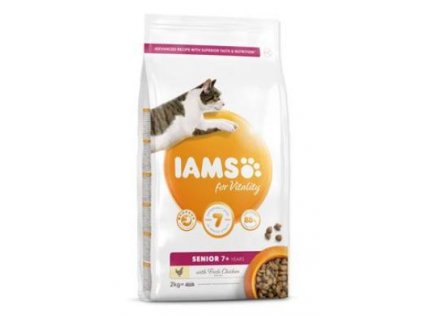 Iams Cat Senior Chicken 2kg granule krmivo pro kočky