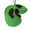 Hračka pes LEATHER CHAMELEON kůže,zelená 16cm Kiwi