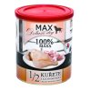 MAX Deluxe Dog 1/2 kuřete s kachními srdci, konzerva 800 g