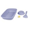 Sada WC s doplňky, šedomodrá - WC kočka Welcome kitten set šedomodrý