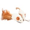 Hračka kočka myš bílá 2 x 4cm textil Zolux
