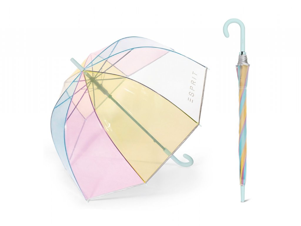 ESPRIT Rainbow dámský holový průhledný deštník + 5% sleva při registraci +  zdarma pláštěnka při nákupu nad 1 000 Kč - Značkové deštníky