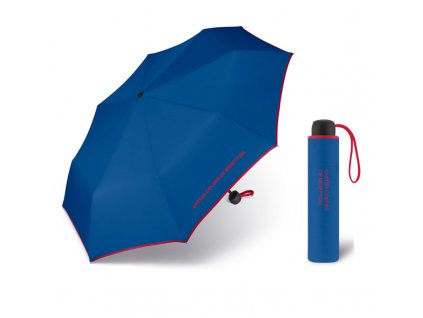 United Colors of Benetton Super Mini Blue - modrý deštník s červeným lemem