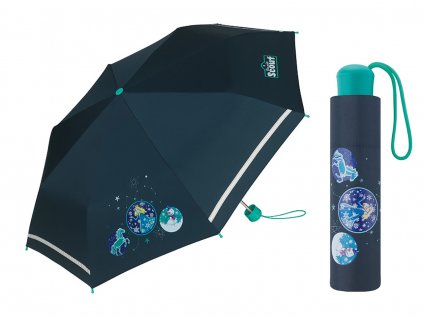 Scout Hvězdná obloha dětský skládací deštník s reflexním proužkem  + zdarma pláštěnka při nákupu nad 1 000 Kč