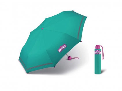 Scout BASIC GREEN skládací deštník s reflexním proužkem  + zdarma pláštěnka při nákupu nad 1 000 Kč
