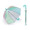 Průhledný dámský deštník duha modrá rukojeť