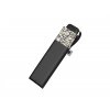 Doppler Carbonsteel SLIM Classy skládací plochý deštník černý se vzorem  + zdarma pláštěnka při nákupu nad 1 000 Kč