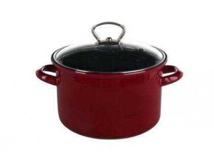 Belis/Sfinx Smaltovaný hrnec Standard s poklicí - Bordo, průměr 18 cm, objem 2,8 litrů, síla plechu 1 mm