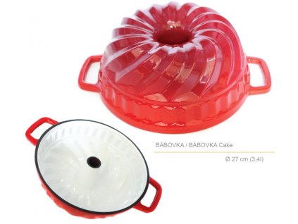 Belis/Sfinx Smaltovaná, litinová forma na Bábovku Queen line, průměr 27 cm, objem 3,4 litrů