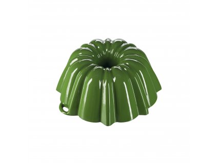 Litinová smaltovaná pečicí forma Velká bábovka Český smalt GOURMETINA - Listově zelená 27 cm x 11 cm