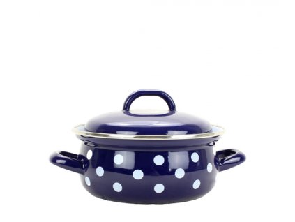 belis smaltovany rendlik s poklici puntik modry 16 cm14l 20240514094842165145303