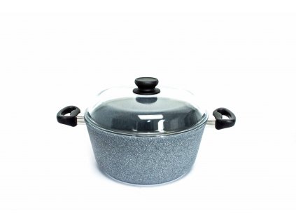 Velký hrnec na polévku PROTITAN linie Granit, šedý, indukční, 28 x 13 cm, 6 l