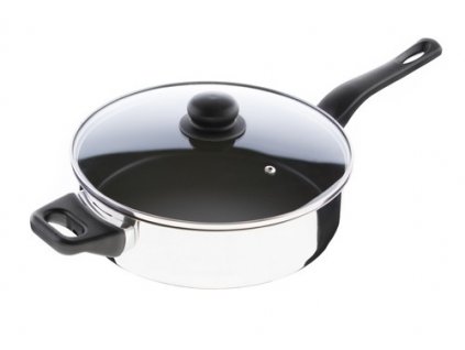 KOLIMAX FLONAX STANDARD pánev 26 cm s rukojetí a úchytem, se skleněnou poklicí, vysoká, černá
