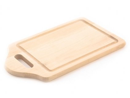 Dřevěné kuchyňské prkénko KOLIMAX - hranaté s výřezem na uchopení, 34,5 x 22 x 1,6 cm