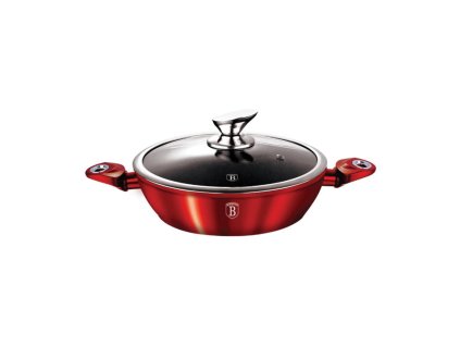 Servírovací pánev kulatá s mramorovým povrchem a poklicí 32 cm Burgundy Metallic Line