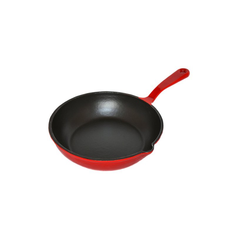 Litinová smaltovaná pánev Český smalt GOURMETINA TEREZA - stínově červená/black edition 21 cm