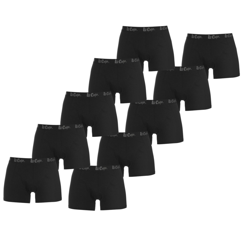 Lee Cooper boxerky 10 ks černé Velikost: 3XL
