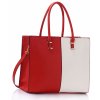 Velká červená / bílá módní kabelka