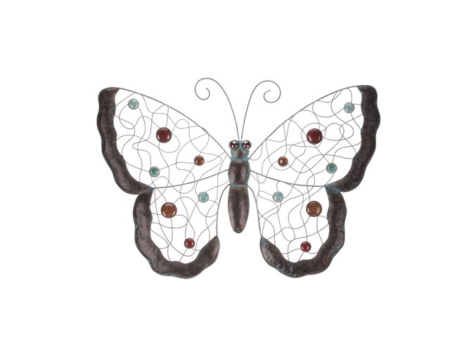 motýl kovová dekorace větší