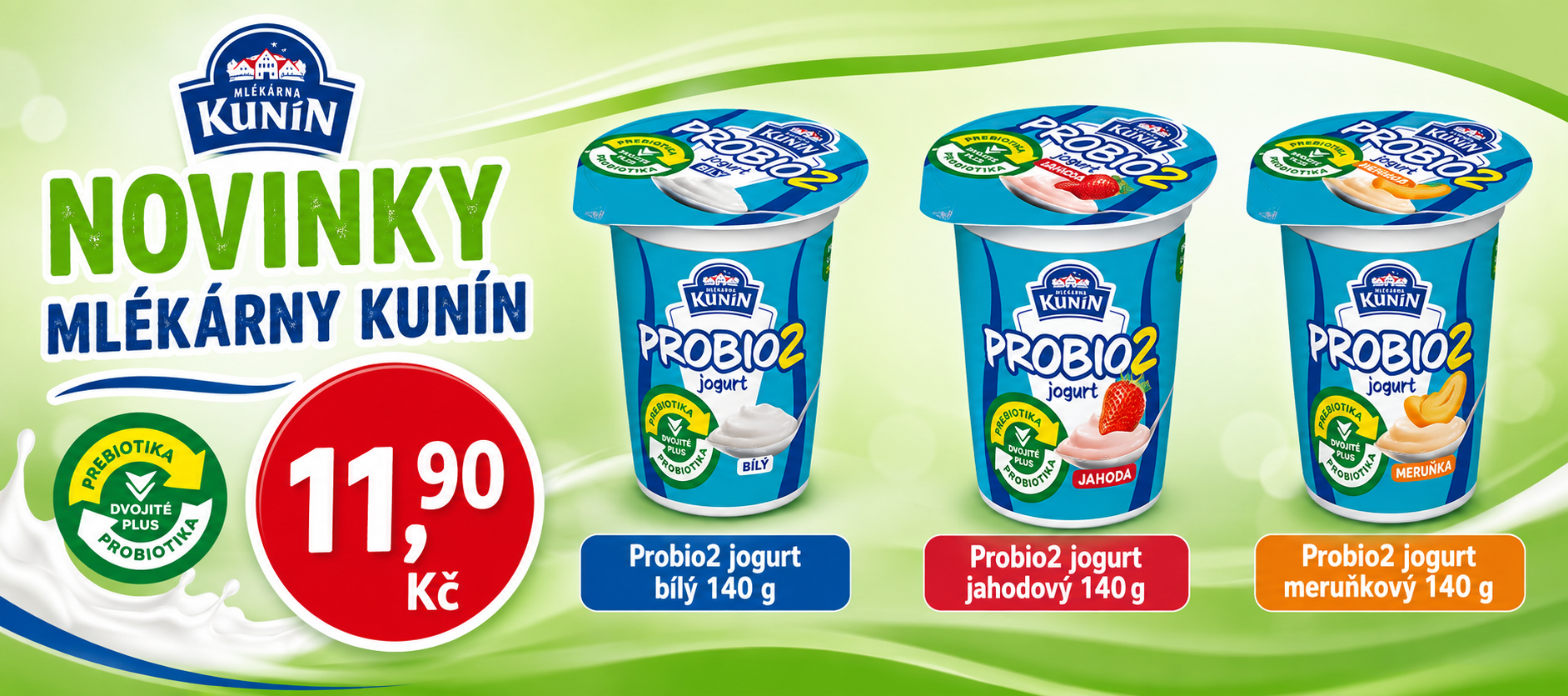 Novinky mlékarny Kunín - Probio2 jogurty