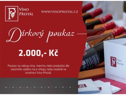 Dárkový poukaz na nákup vína ve výši 2.000 Kč