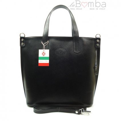 czarna wloska duza torba shopper bag a4 sb546n