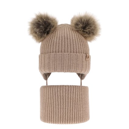 cze pl Komplet zimnej divci cepice a tunel bezovy 100 extra fine merino vlna Silvia 11610 4