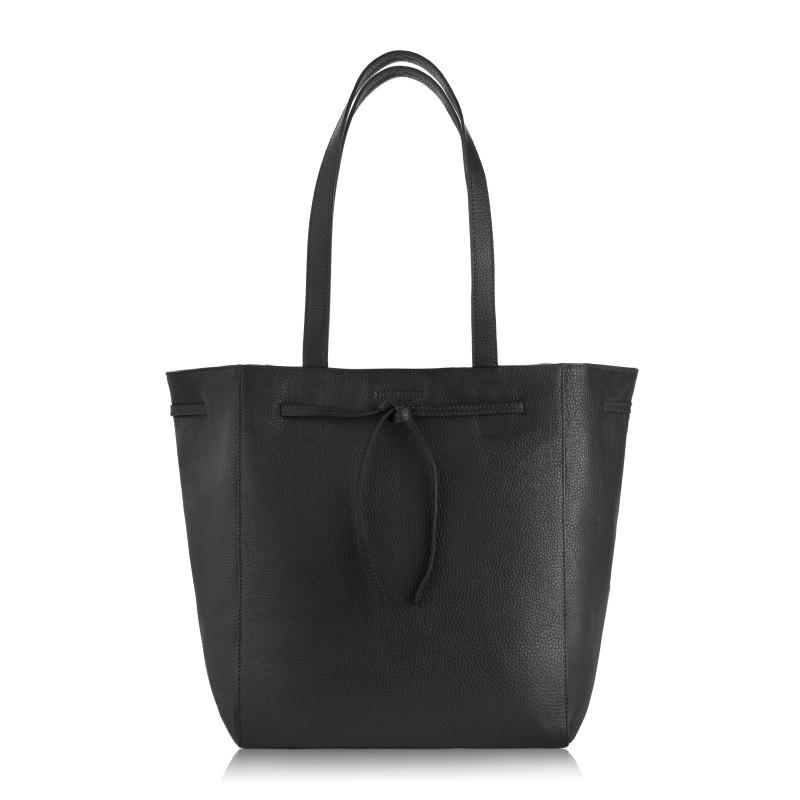 Kožená Shopperbag Paolo Peruzzi IN-64 Barva: černá