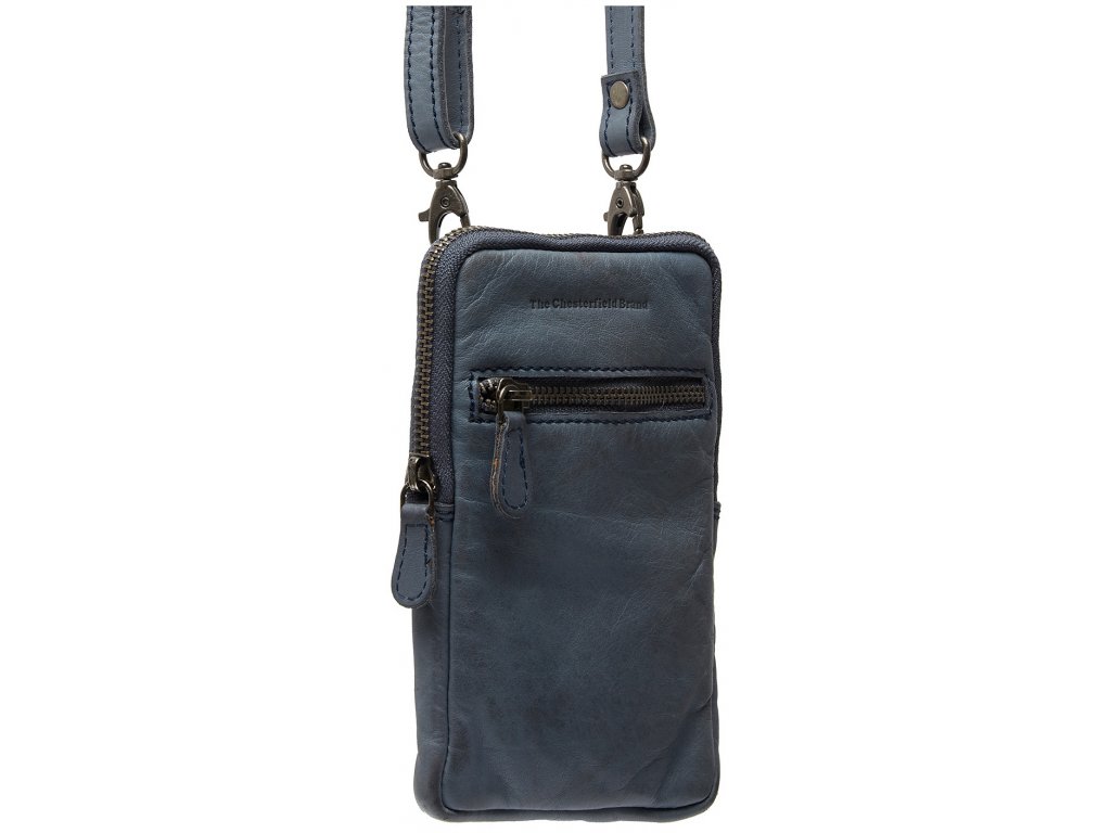 The Chesterfield Brand Kožená kabelka na mobil přes rameno / na opasek Salta C48.1273 Barva: modrá