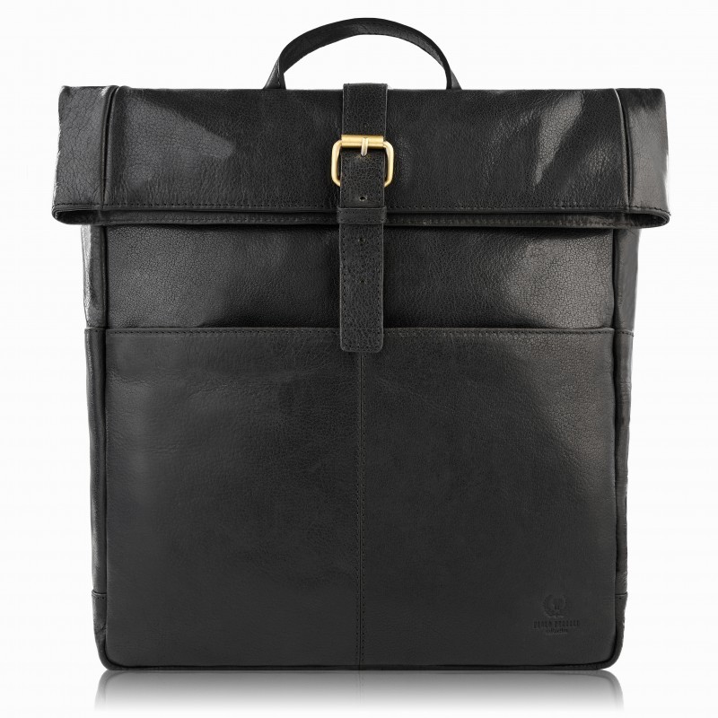 Kožený unisex batoh na laptop Paolo Peruzzi AV-02 Barva: černá