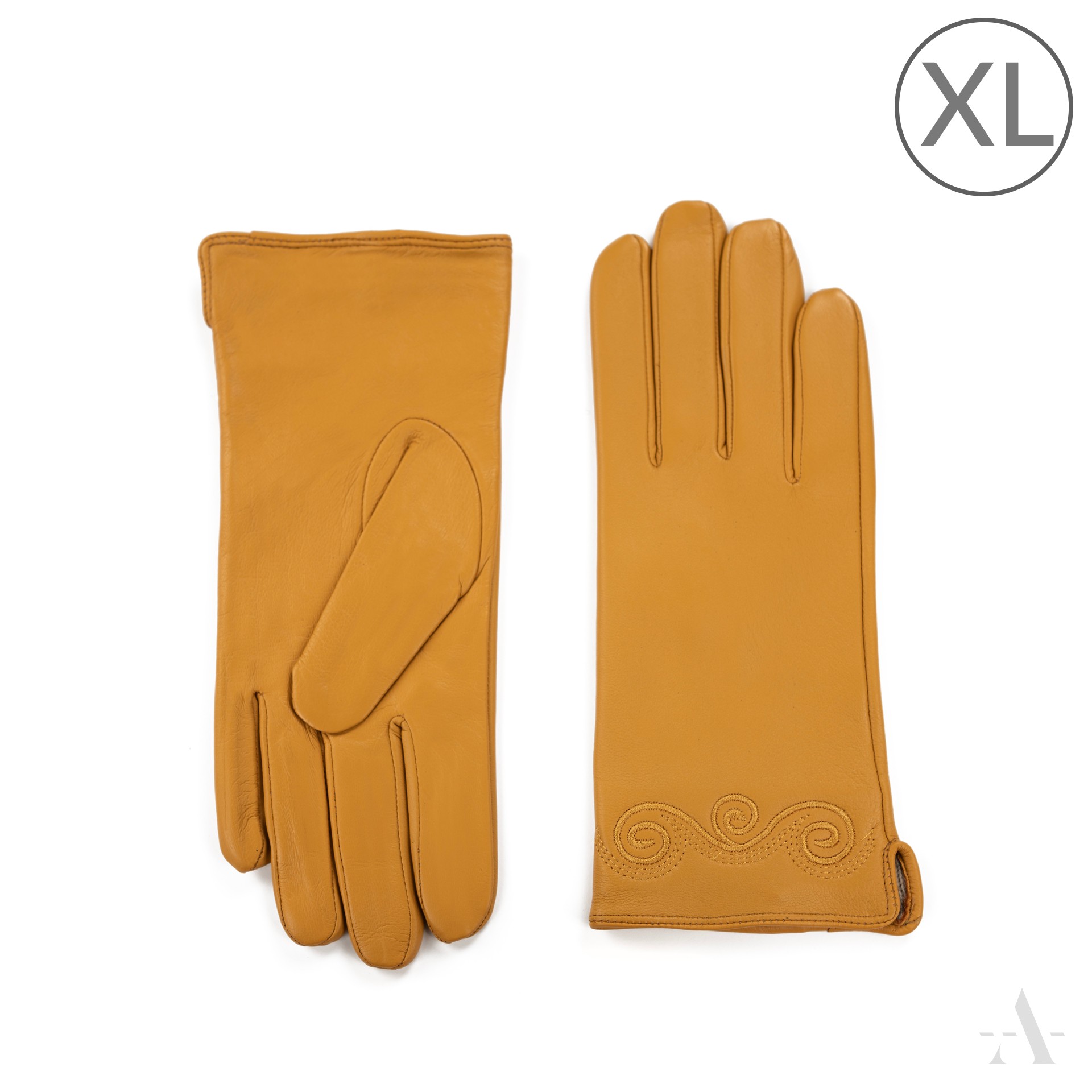 Dámské kožené rukavice rk23389 Barva: hořčicová, Velikost: XL