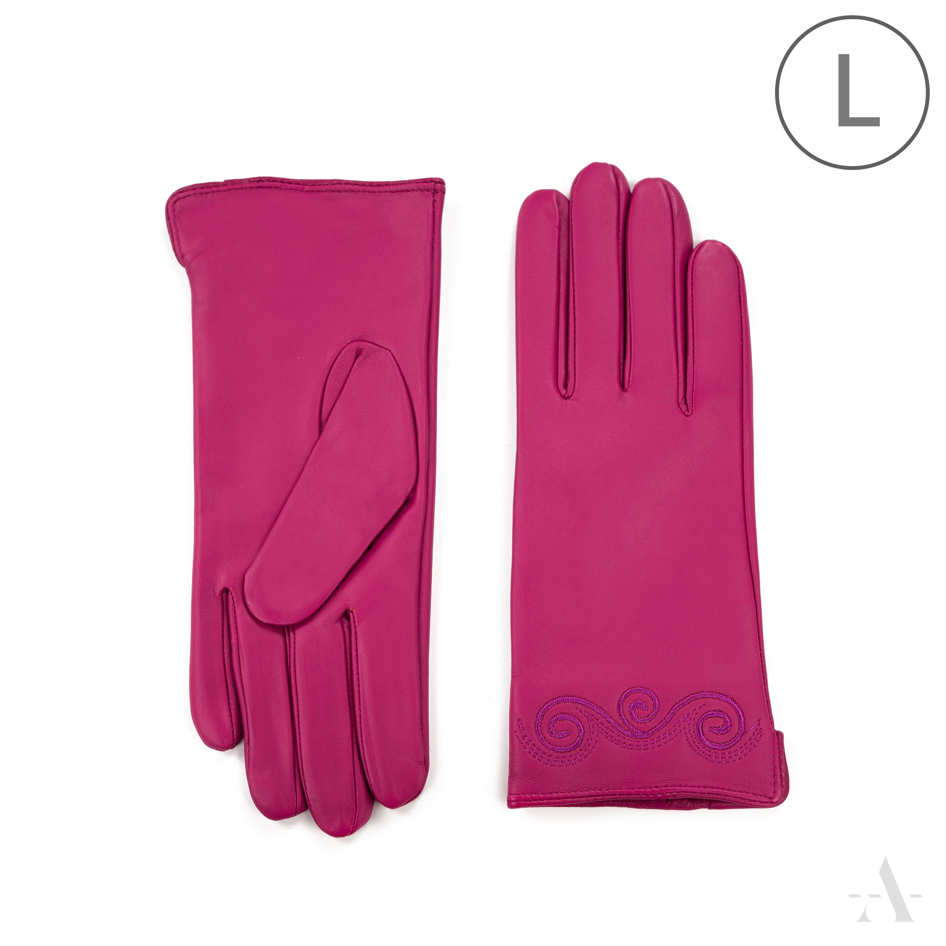 Dámské kožené rukavice rk23389 Barva: růžová, Velikost: L