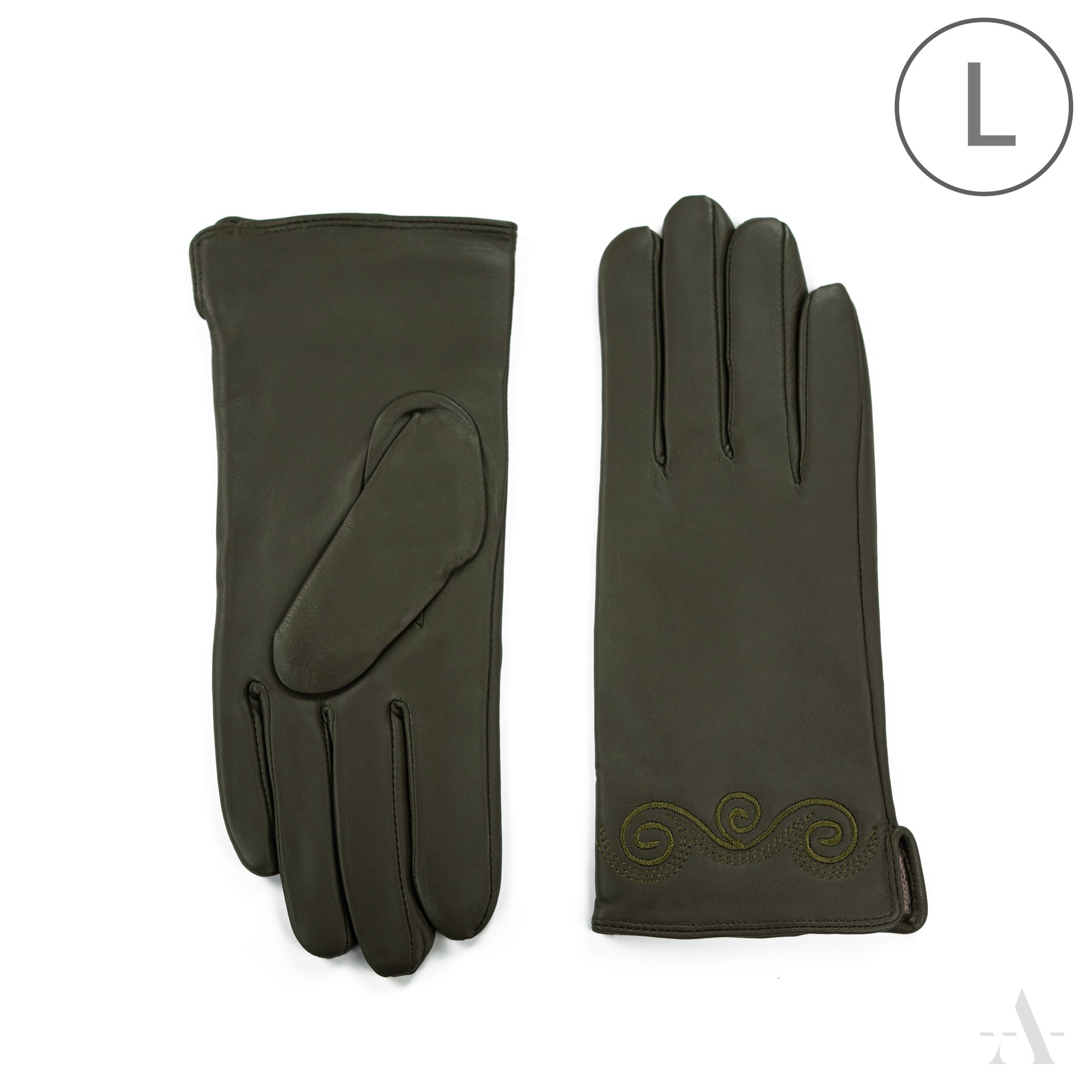 Dámské kožené rukavice rk23389 Barva: olivová, Velikost: L