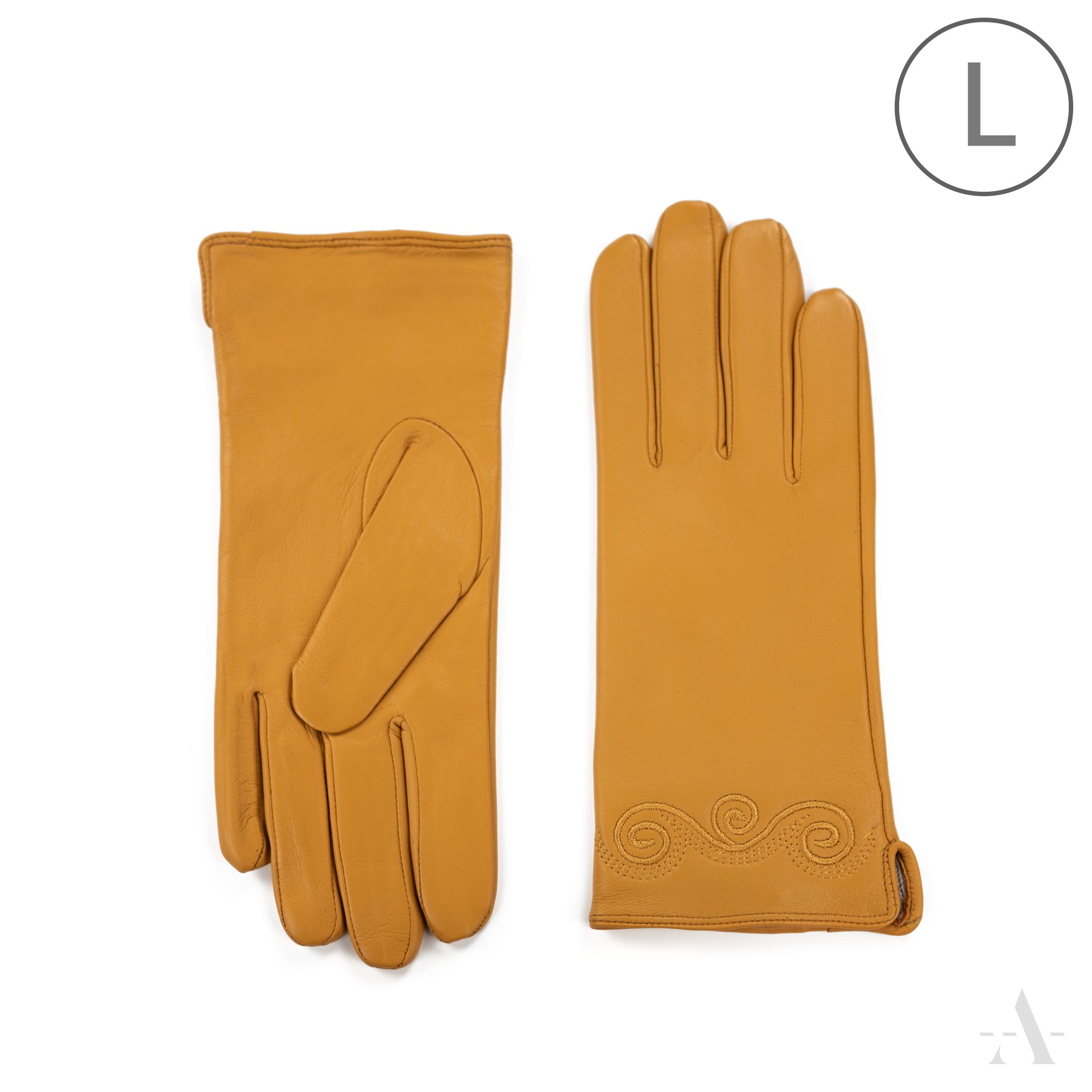 Dámské kožené rukavice rk23389 Barva: hořčicová, Velikost: L
